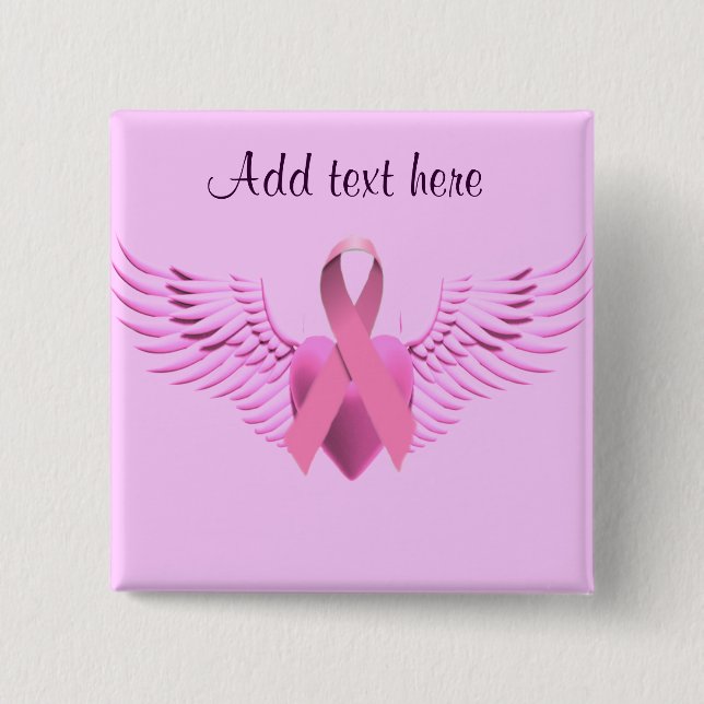 Macaron Carré 5 Cm , Ailes de l'espoir_ (Devant)