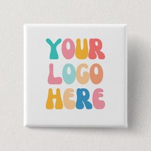 Macaron Carré 5 Cm Ajouter votre entreprise Logo Moderne Minimal Simp