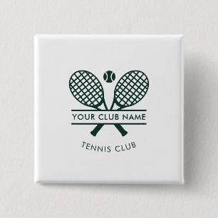 Macaron Carré 5 Cm Ajouter Votre Nom Club Tennis Icons Green Team