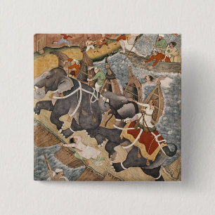Macaron Carré 5 Cm Akbar apprivoise l'éléphant sauvage, Hawa'i
