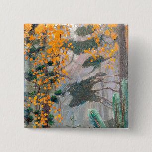 Macaron Carré 5 Cm Akseli Gallen-Kallela - Forêt d'automne