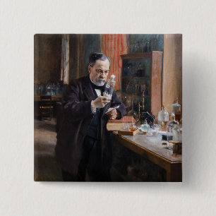 Macaron Carré 5 Cm Albert Edelfeue - Portrait de Louis Pasteur