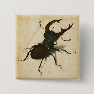 Macaron Carré 5 Cm Albrecht Durer Stag Beetle Renaissance Art Vintage