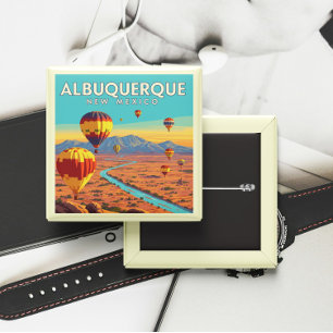 Macaron Carré 5 Cm Albuquerque Nouveau-Mexique vintage