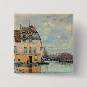 Macaron Carré 5 Cm Alfred Sisley - Inondation à Port-Marly 1872
