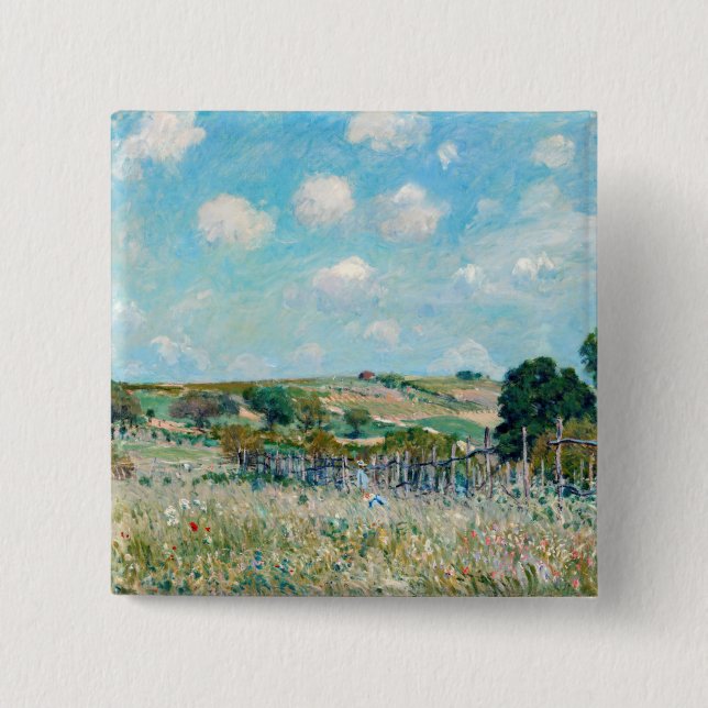Macaron Carré 5 Cm Alfred Sisley - Le pré (Devant)