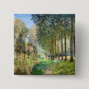 Macaron Carré 5 Cm Alfred Sisley - Reposez le long du ruisseau