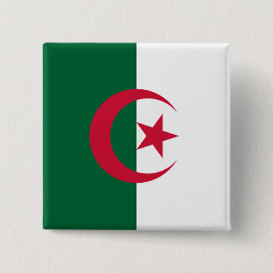 Macaron Carré 5 Cm Algeria (Algerian) Flag