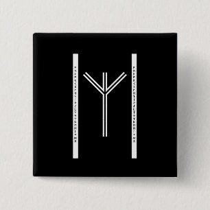 Macaron Carré 5 Cm Algiz BW Button (Round)