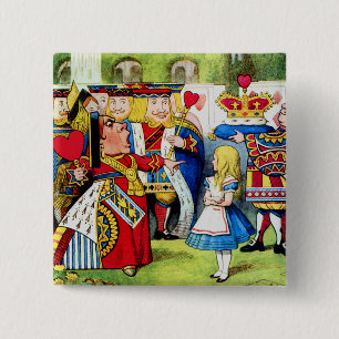 Macaron Carré 5 Cm Alice rencontre la reine des coeurs au pays des me
