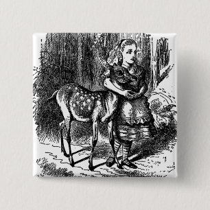 Macaron Carré 5 Cm Alice vintage dans la copie de bambi de faon de