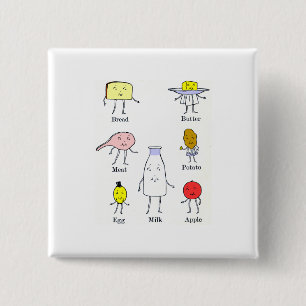 Macaron Carré 5 Cm Aliments favoris Cuisine Vintage Art