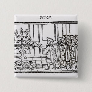 Macaron Carré 5 Cm Allumage du Menorah