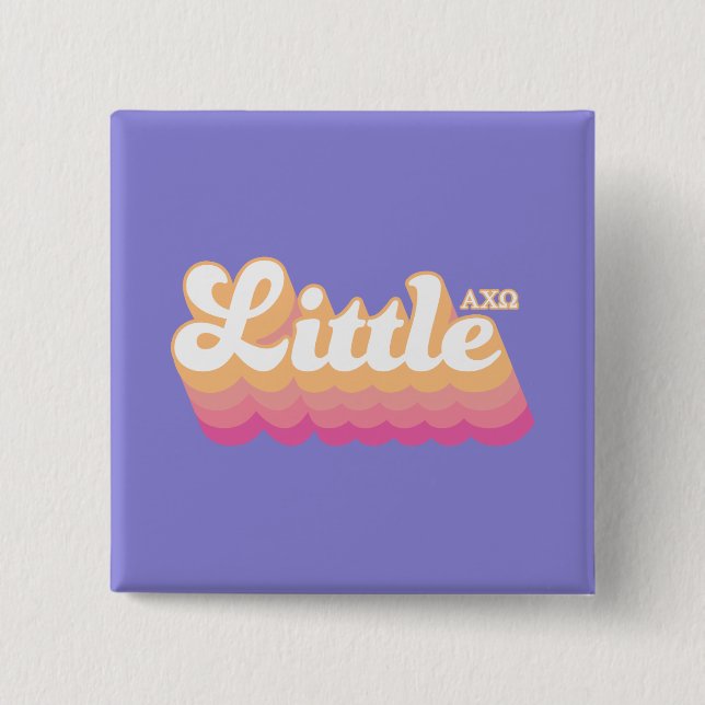 Macaron Carré 5 Cm Alpha Chi Omega | Petit (Devant)