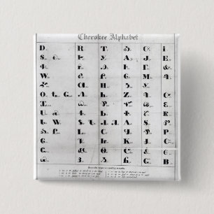 Macaron Carré 5 Cm Alphabet cherokee, Lithography de Pendelton '
