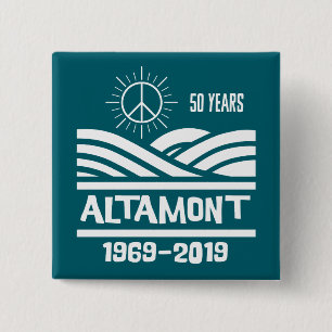 Macaron Carré 5 Cm Altamont Speedway 1969-2019 50e anniversaire