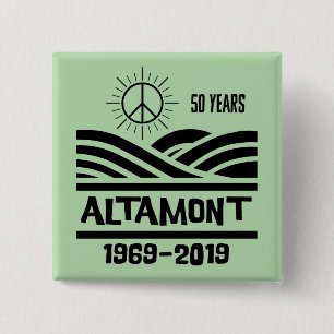 Macaron Carré 5 Cm Altamont Speedway 1969-2019 50e anniversaire