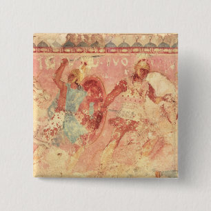 Macaron Carré 5 Cm Amazone combattant un guerrier grec