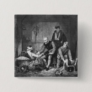 Macaron Carré 5 Cm Ambroise Pare traitant les soldats blessés