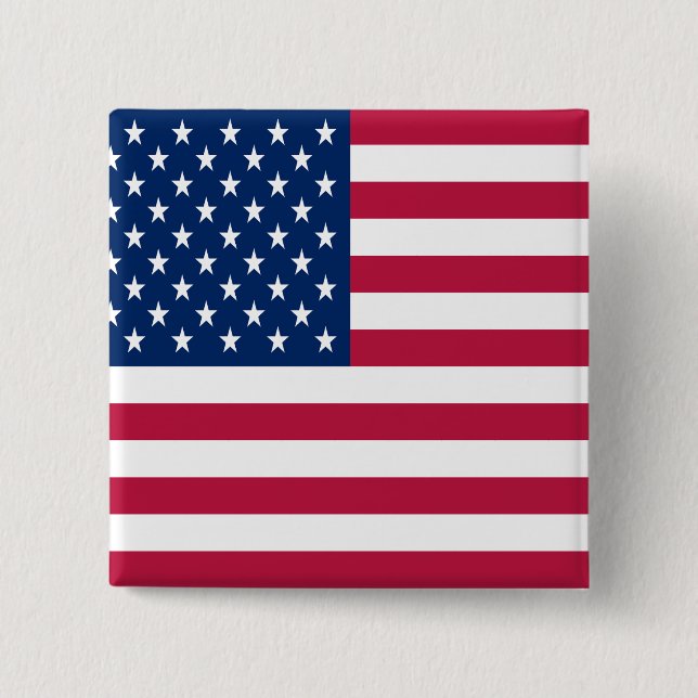 Macaron Carré 5 Cm American USA Flag Pride Design-76353 (Devant)