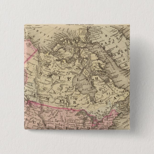 Macaron Carré 5 Cm Amérique du Nord 19 (Devant)