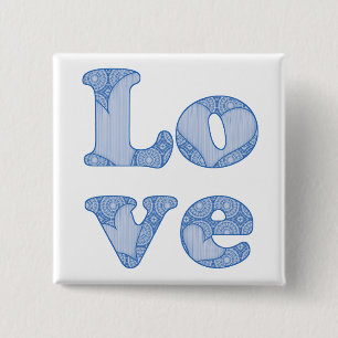 Macaron Carré 5 Cm Amour - bouton