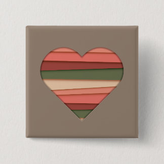 Macaron Carré 5 Cm Amour du coeur rayé Saint-Valentin