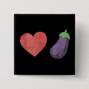 Macaron Carré 5 Cm Amour Eggplant Funny Gay Pride LGBTQ