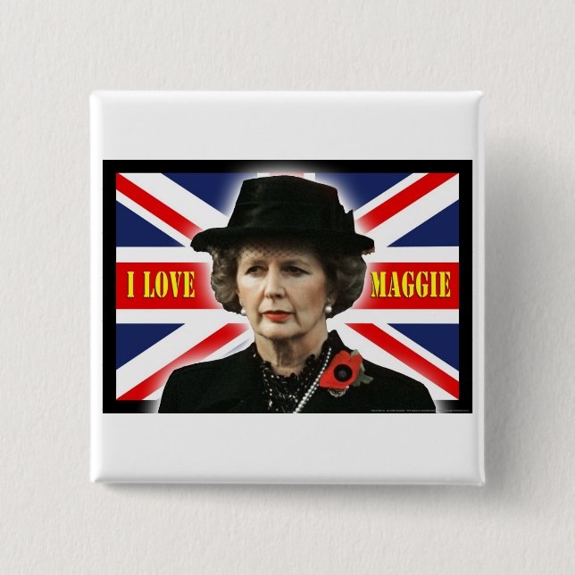 Macaron Carré 5 Cm Amour Maggie de Margaret Thatcher I (Devant)