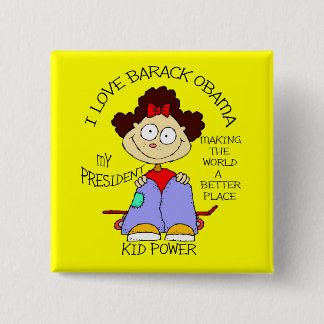 MACARON CARRÉ 5 CM AMOUR OBAMA D'ENFANTS