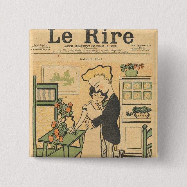 Macaron Carré 5 Cm Amour vrai (Devant)