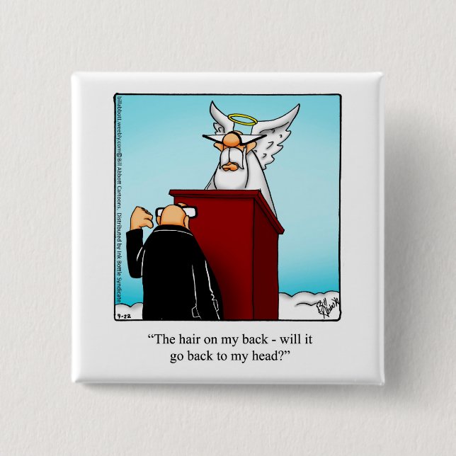 Macaron Carré 5 Cm Amusant Au-Dessus Du Bouton D'Anniversaire De L'Hu (Devant)