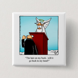 Macaron Carré 5 Cm Amusant Au-Dessus Du Bouton D'Anniversaire De L'Hu