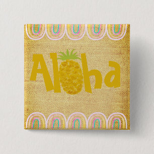 Macaron Carré 5 Cm Ananas Rustique Aloha