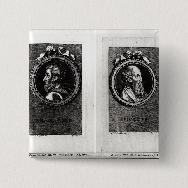 Macaron Carré 5 Cm Anaxagorus et Epictetus (Devant)