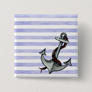 Macaron Carré 5 Cm Ancre du navire nautique
