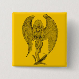 Macaron Carré 5 Cm Angel Design noir et jaune