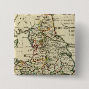 Macaron Carré 5 Cm Angleterre, Pays de Galles romains, moderne