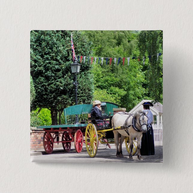 MACARON CARRÉ 5 CM ANGLETERRE VICTORIENNE (Devant)