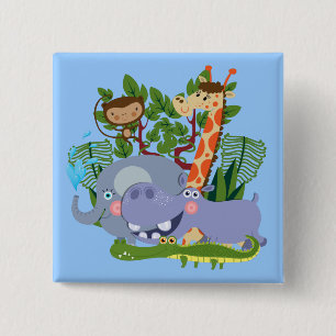 Macaron Carré 5 Cm Animaux mignons de safari