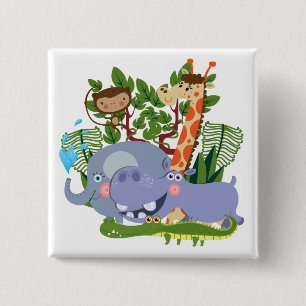 Macaron Carré 5 Cm Animaux mignons de safari