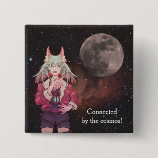 Macaron Carré 5 Cm Anime, pleine lune, Nébuleuse