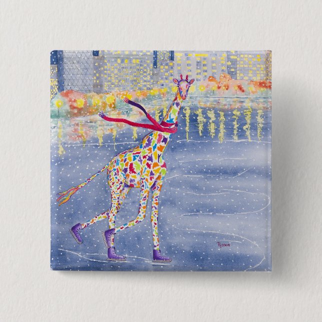 Macaron Carré 5 Cm Annabelle sur le bouton de glace (Devant)