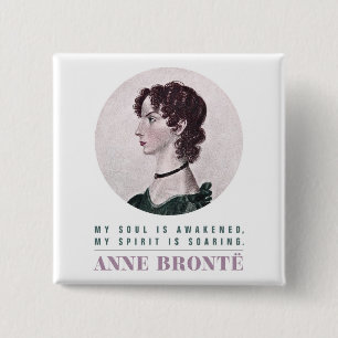 Macaron Carré 5 Cm Anne Bronte Portrait et Citation Mon âme est éveil