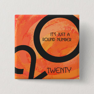 Macaron Carré 5 Cm Anniversaire de la décennie orange