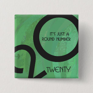 Macaron Carré 5 Cm Anniversaire de la Décennie verte