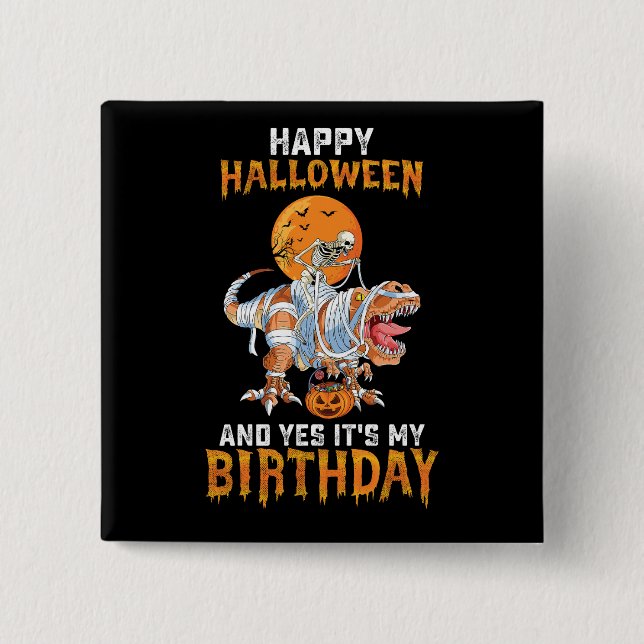 Macaron Carré 5 Cm Anniversaire Halloween Skeleton équitation maman D (Devant)