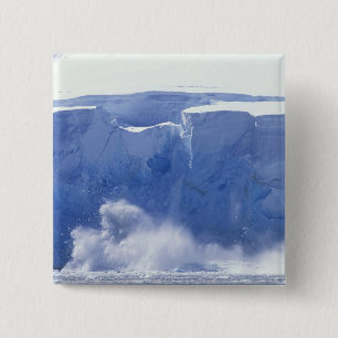 Macaron Carré 5 Cm Antarctique, baie du Paradis, formes de vagues mas