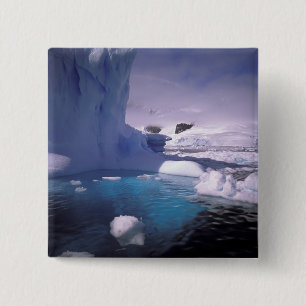 Macaron Carré 5 Cm Antarctique. Paysages glaciaires de l'Antarctique 
