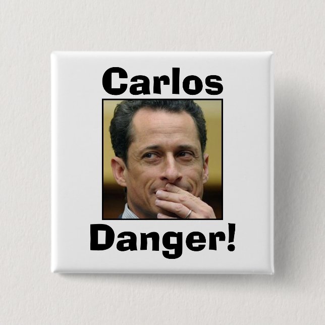 Macaron Carré 5 Cm Anthony Weiner - danger de Carlos (Devant)